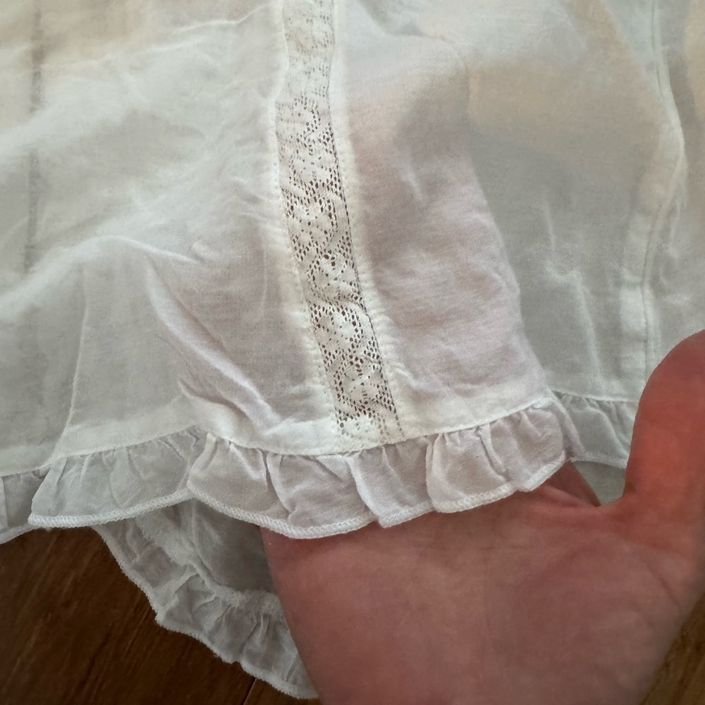 Free People White Ruffled Blouse - Picture 6 of 7
